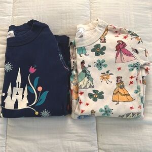 Bundle of 2 Hanna Andersson Girls Long John Disney PJs - Frozen & Princesses
